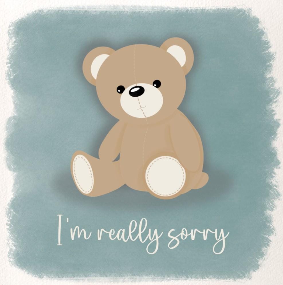 I am really sorry card teddy bear