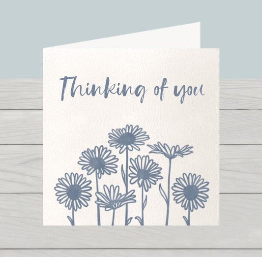 Thinking of you card flower silhouettes