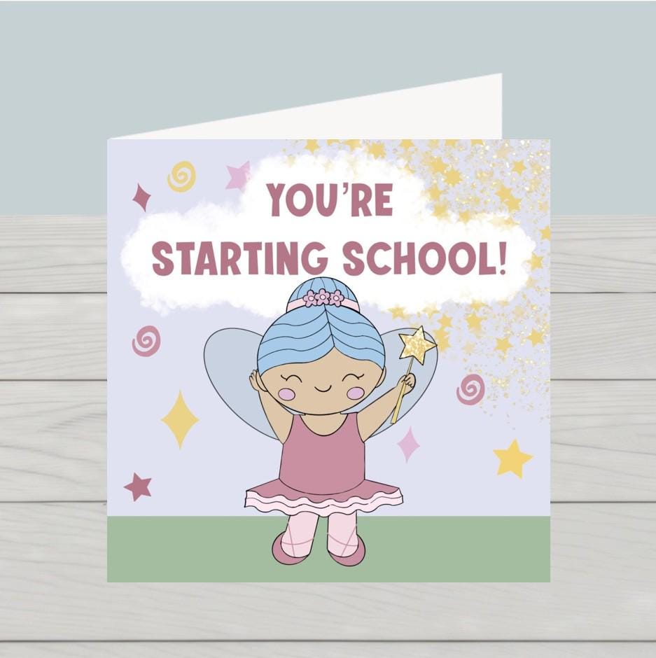 Magical First Day of School Card for children starting primary school