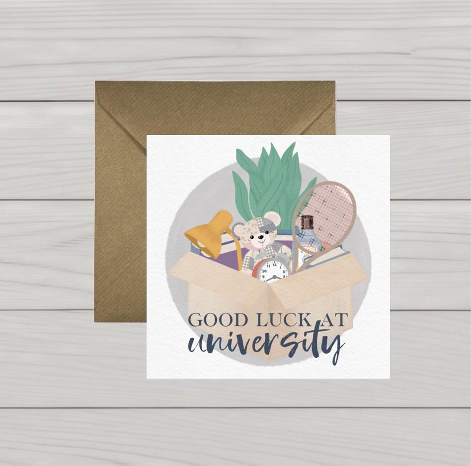 Good Luck at University card moving box