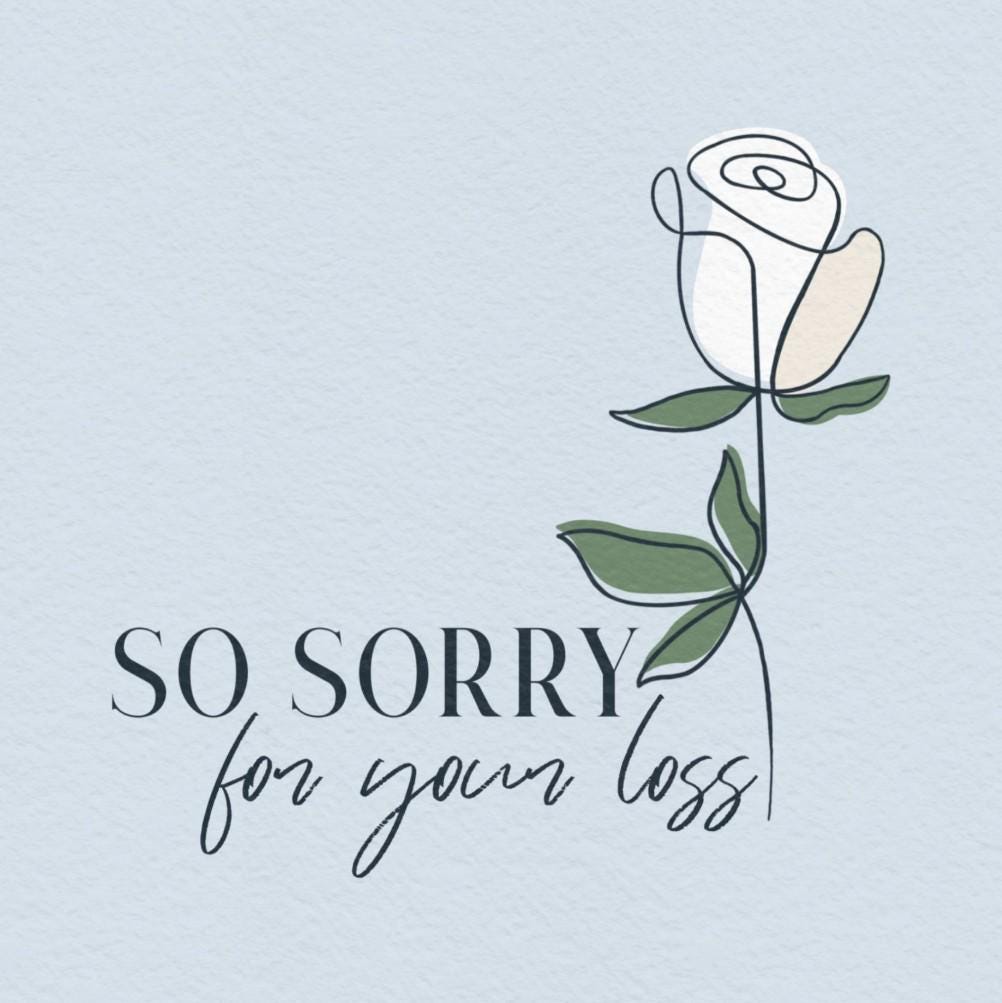 White Rose Sympathy Card: Thinking of You Condolences