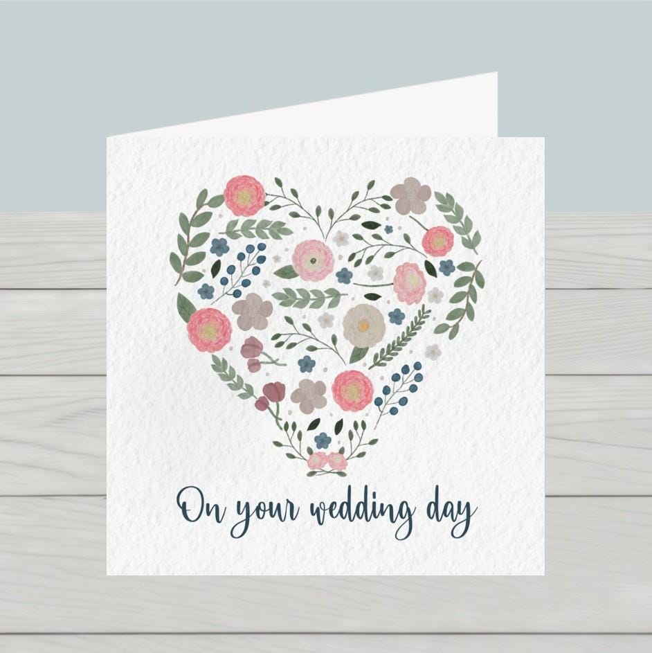 Wedding card heart of flowers