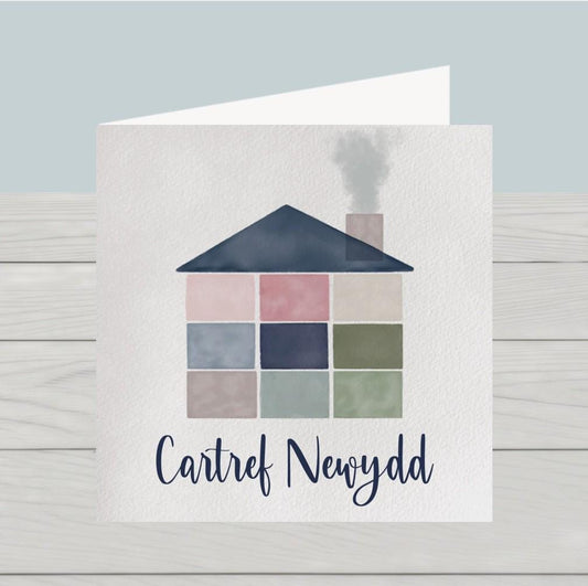 Cerdyn Cartref Newydd, New home card in welsh, Welsh new home cards, New house card, Moving in card, Moving house card, New flat cards