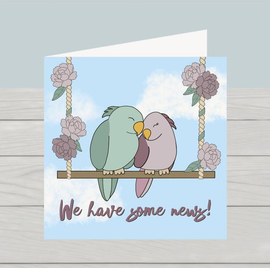 Happy Birds Notecard for sharing good news