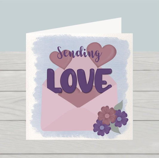 Sending Love Notecard, Blank card for sending your love to friend or family