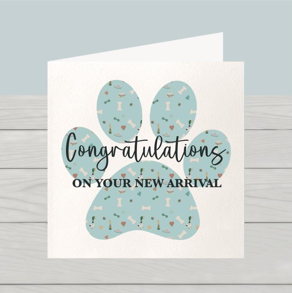 New puppy card, Congratulations on your new dog arrival card