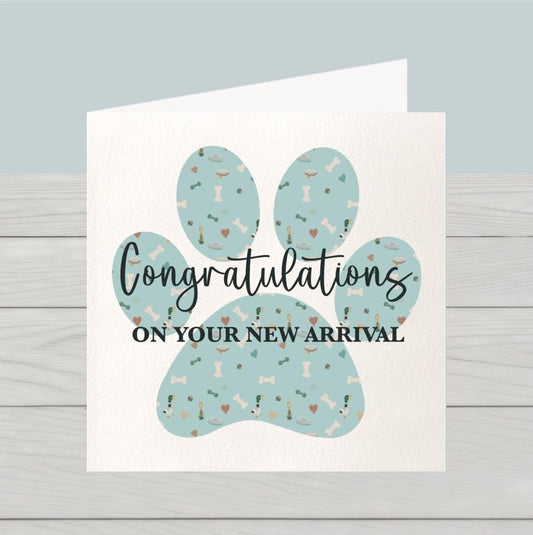 New puppy card, Congratulations on your new dog arrival card