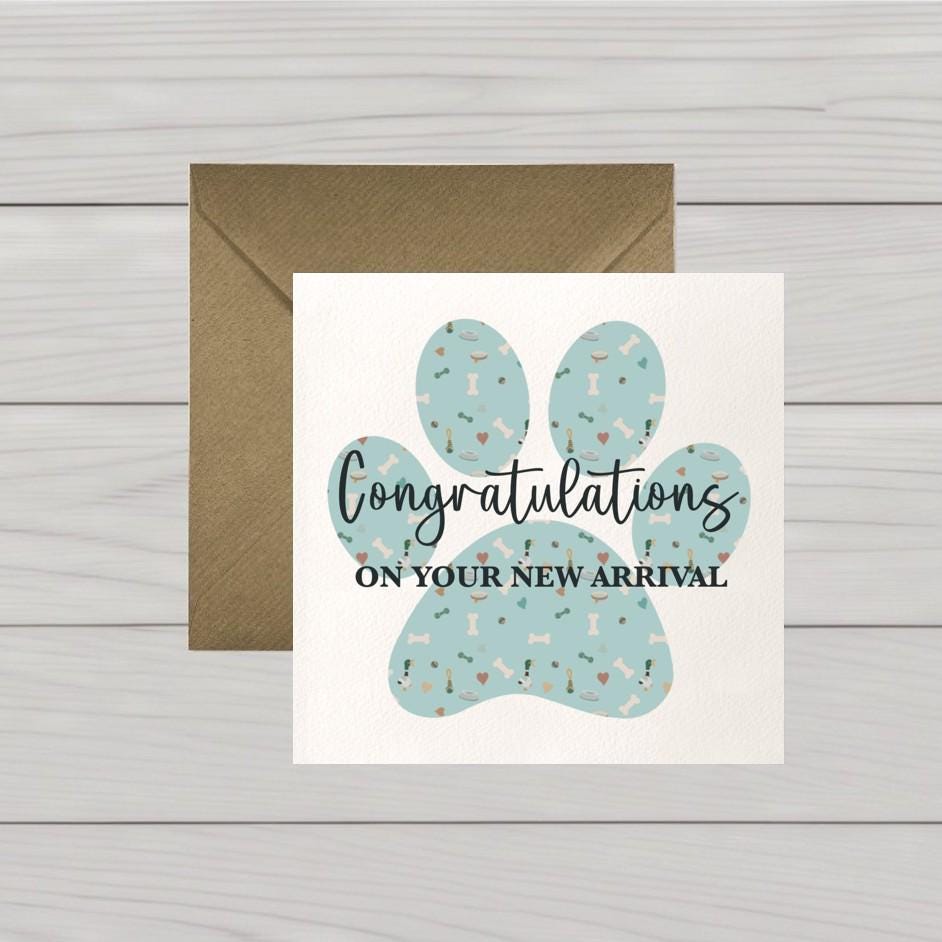 New puppy card, Congratulations on your new dog arrival card