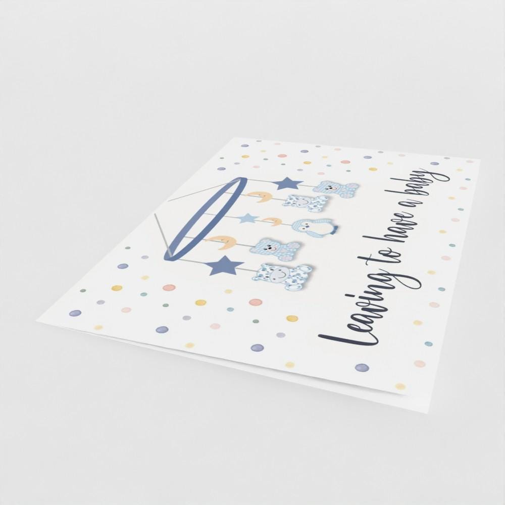 New baby mobile large A4 card