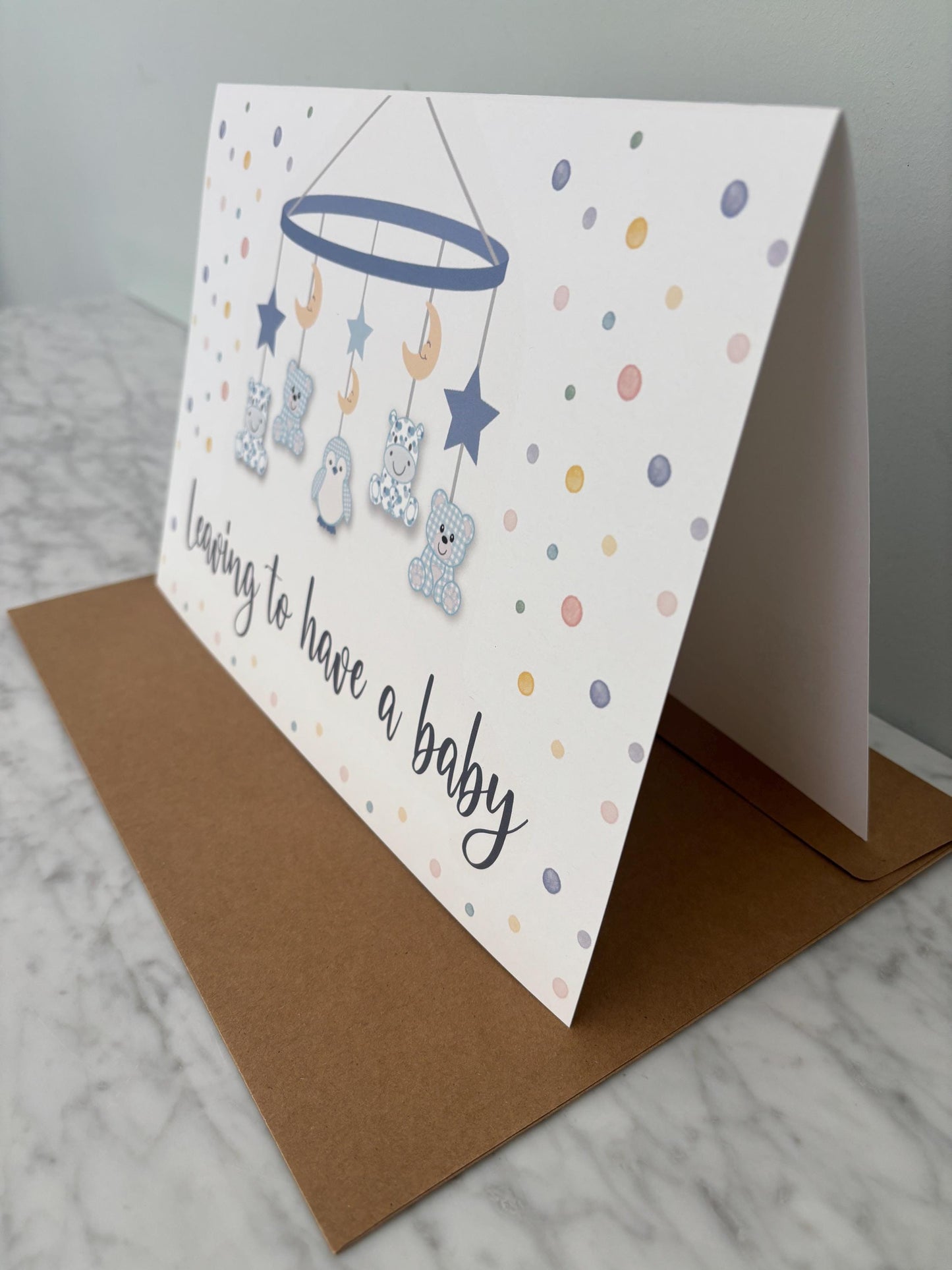 New baby mobile large A4 card