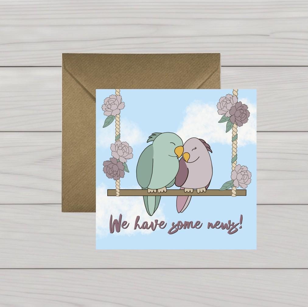 Happy Birds Notecard for sharing good news