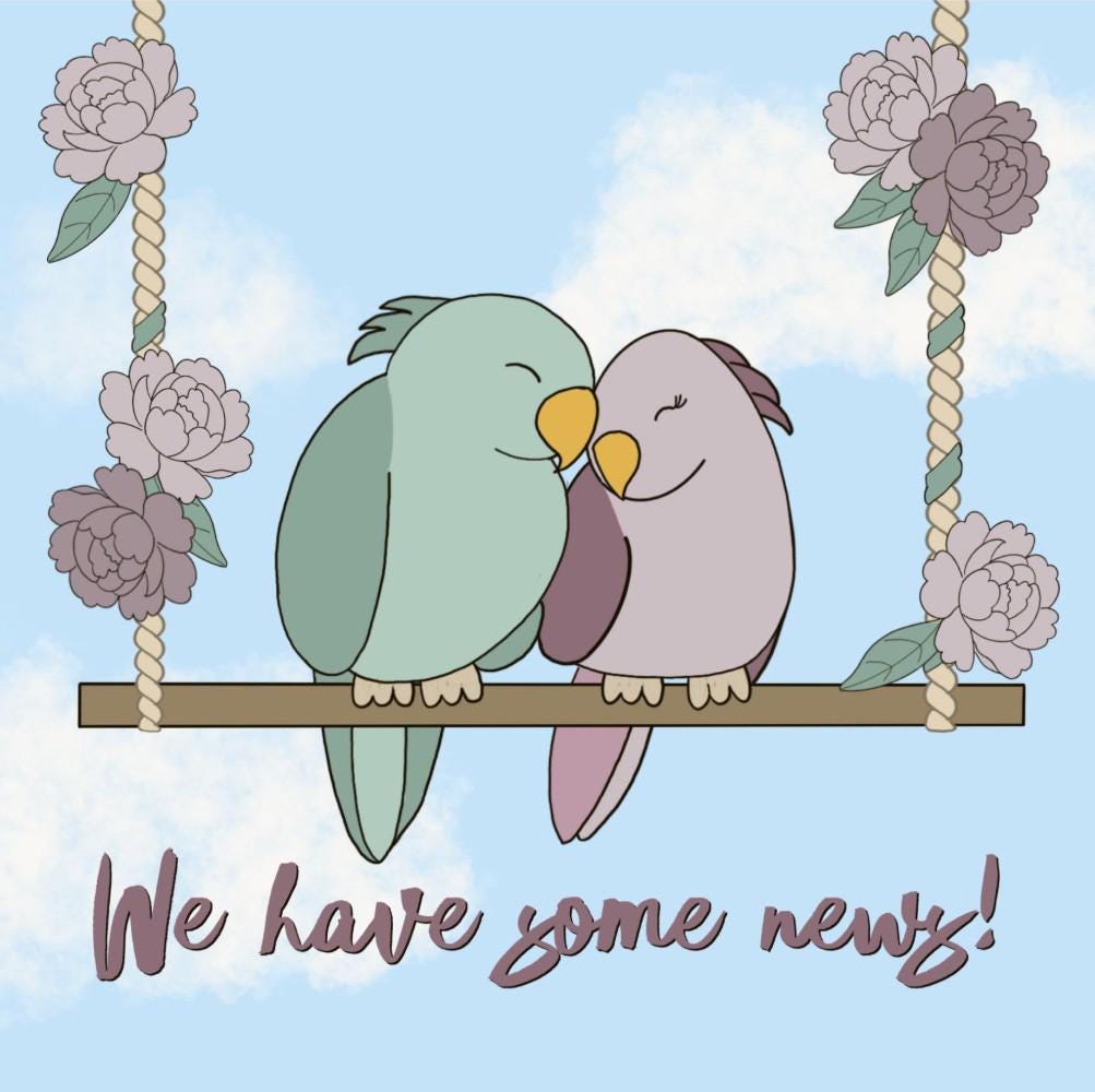 Happy Birds Notecard for sharing good news