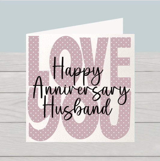 Love you husband anniversary card