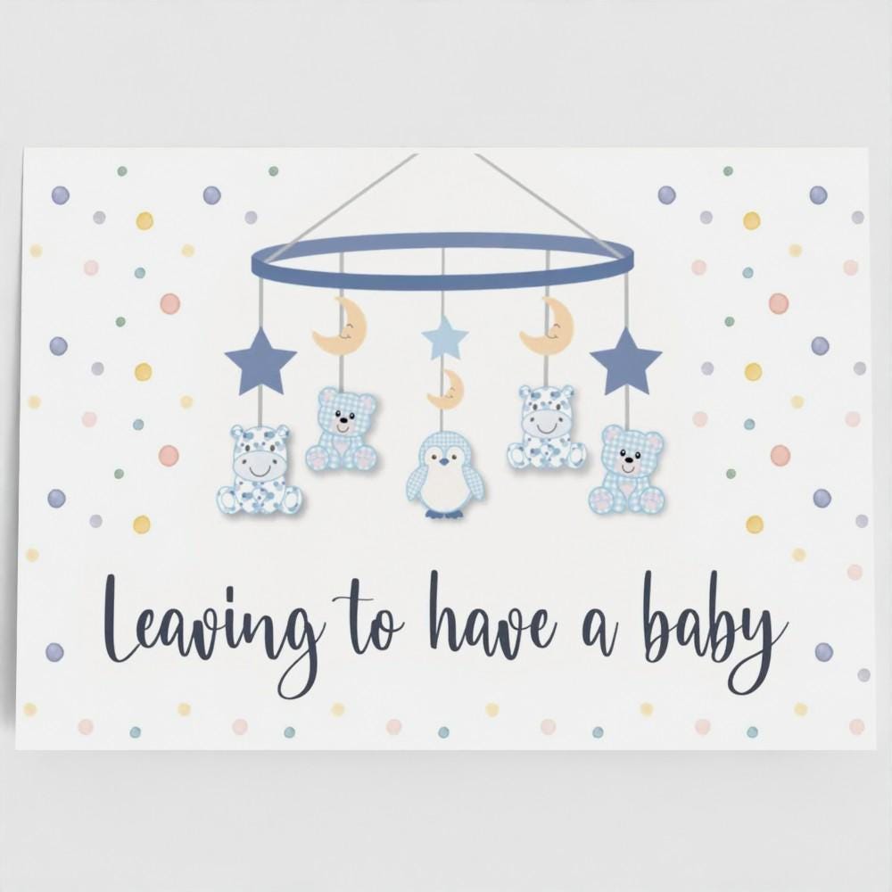 New baby mobile large A4 card