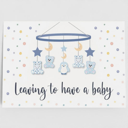 New baby mobile large A4 card