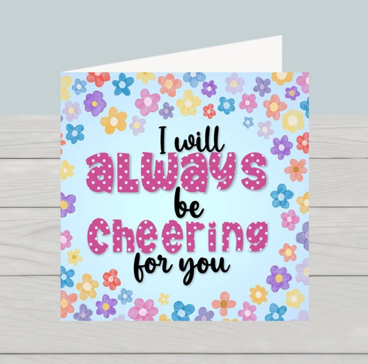 Always Cheering for You Notecard: Blank card for cheering on your female friend, daughter, sister, aunt, Mum