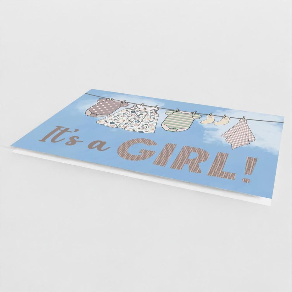 Washing line girl (large A4 card)