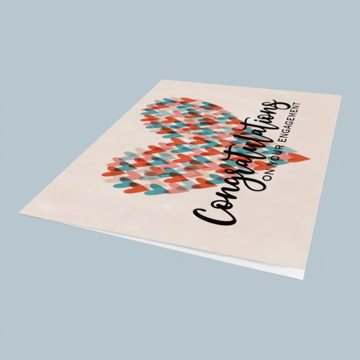 Multicoloured heart (large A4 card)