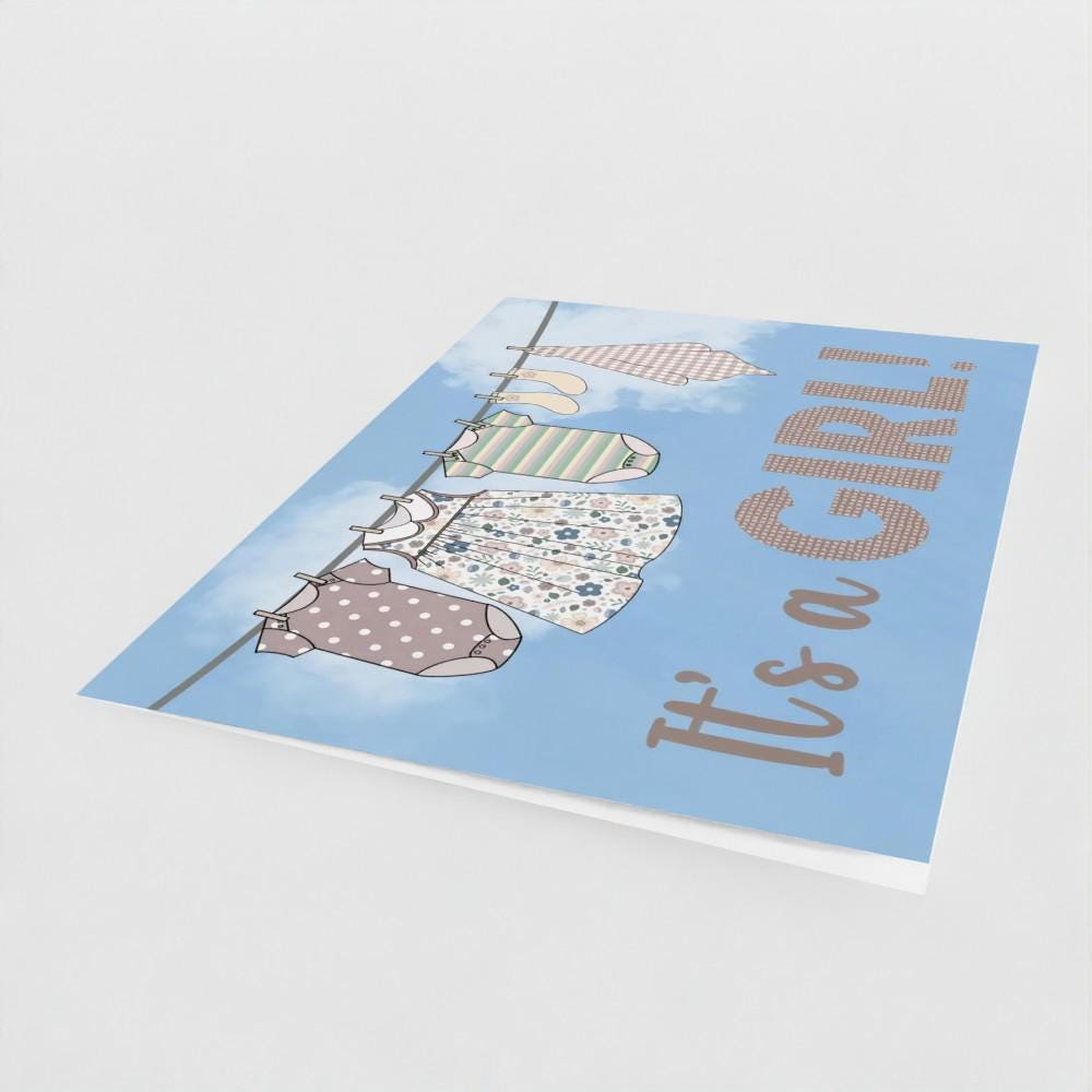 Washing line girl (large A4 card)