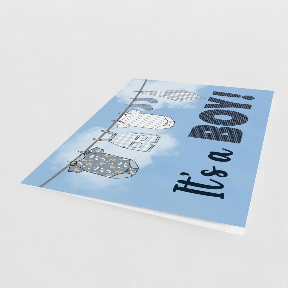 Washing line boy (large A4 card)