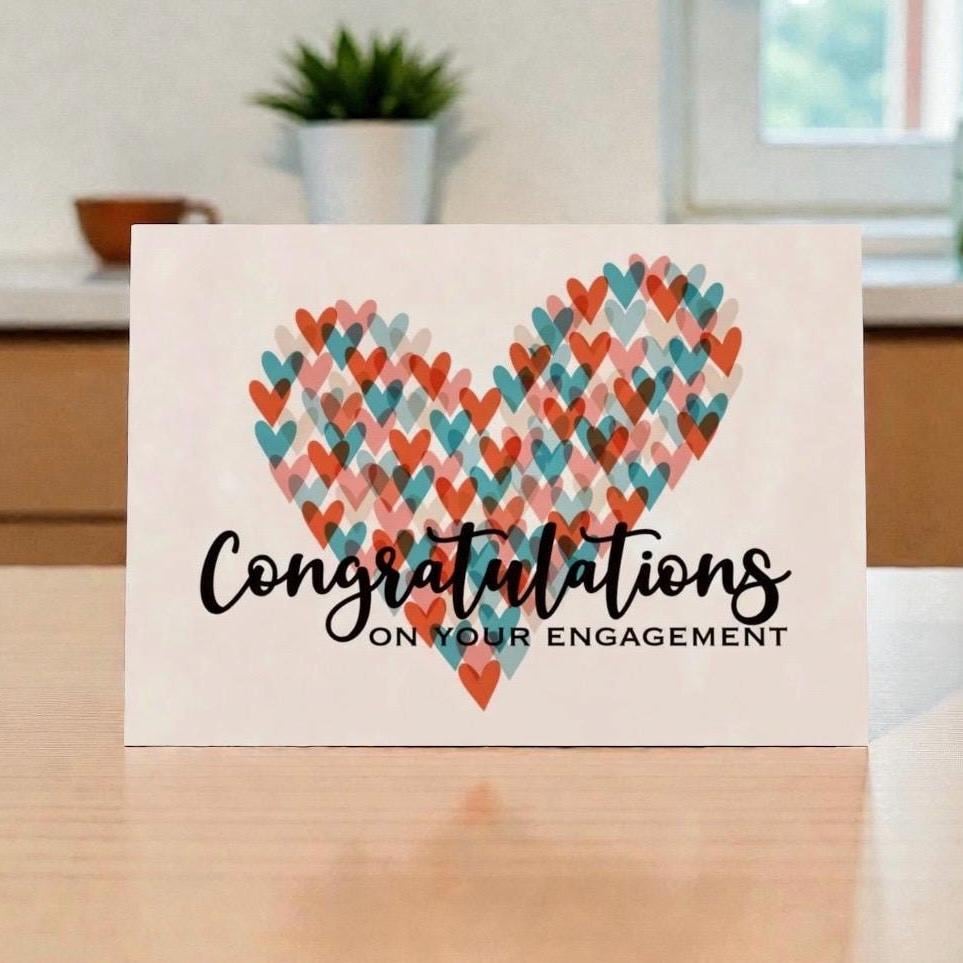 Multicoloured heart (large A4 card)