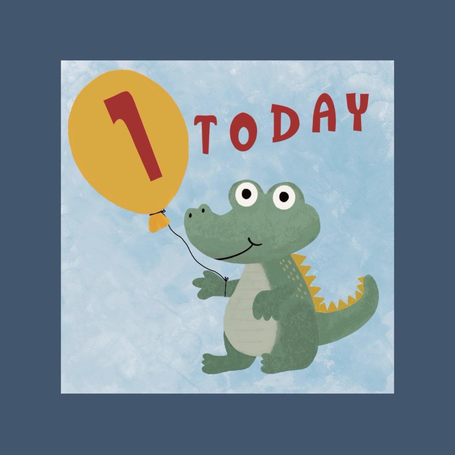 Happy Birthday children’s card crocodile with balloon, ages 1, 2, 3, 4 or 5